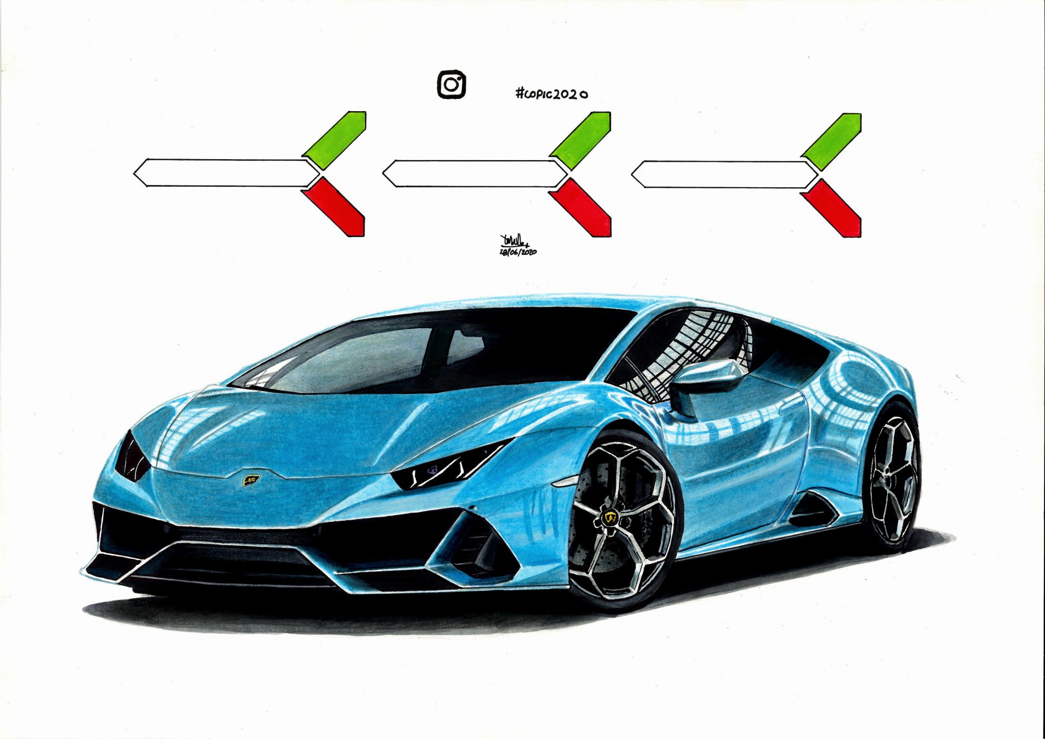 Lamborghini Huracan Evo fine art | COPIC AWARD 2020 OFFICIAL WEB SITE